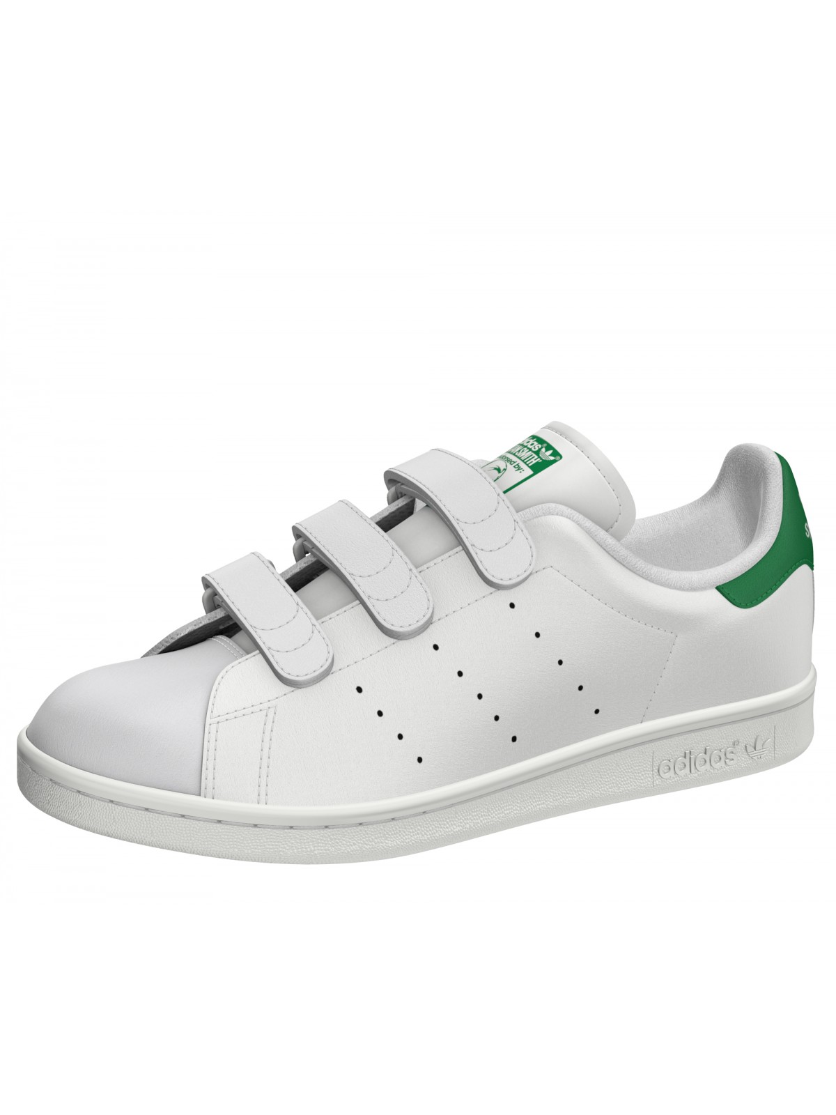 ADIDAS Stan Smith cuir junior velcro blanc / vert