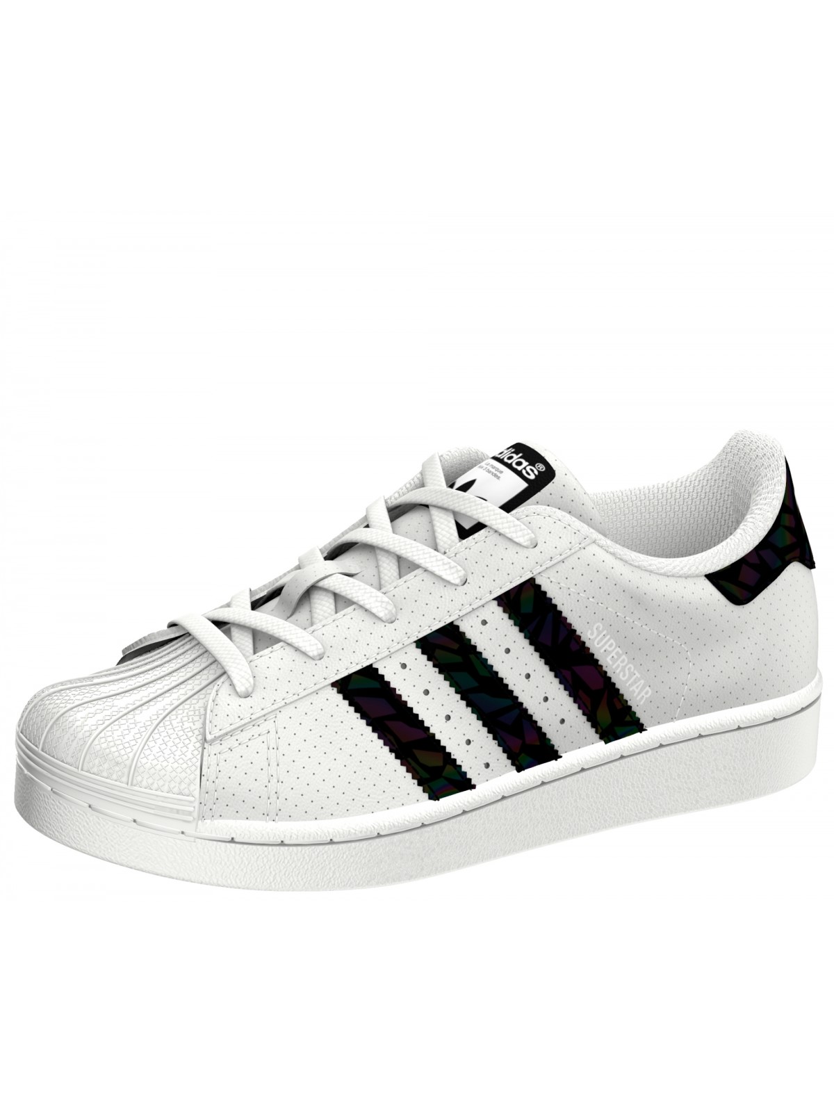 ADIDAS Superstar Cadet perforé blanc / noir