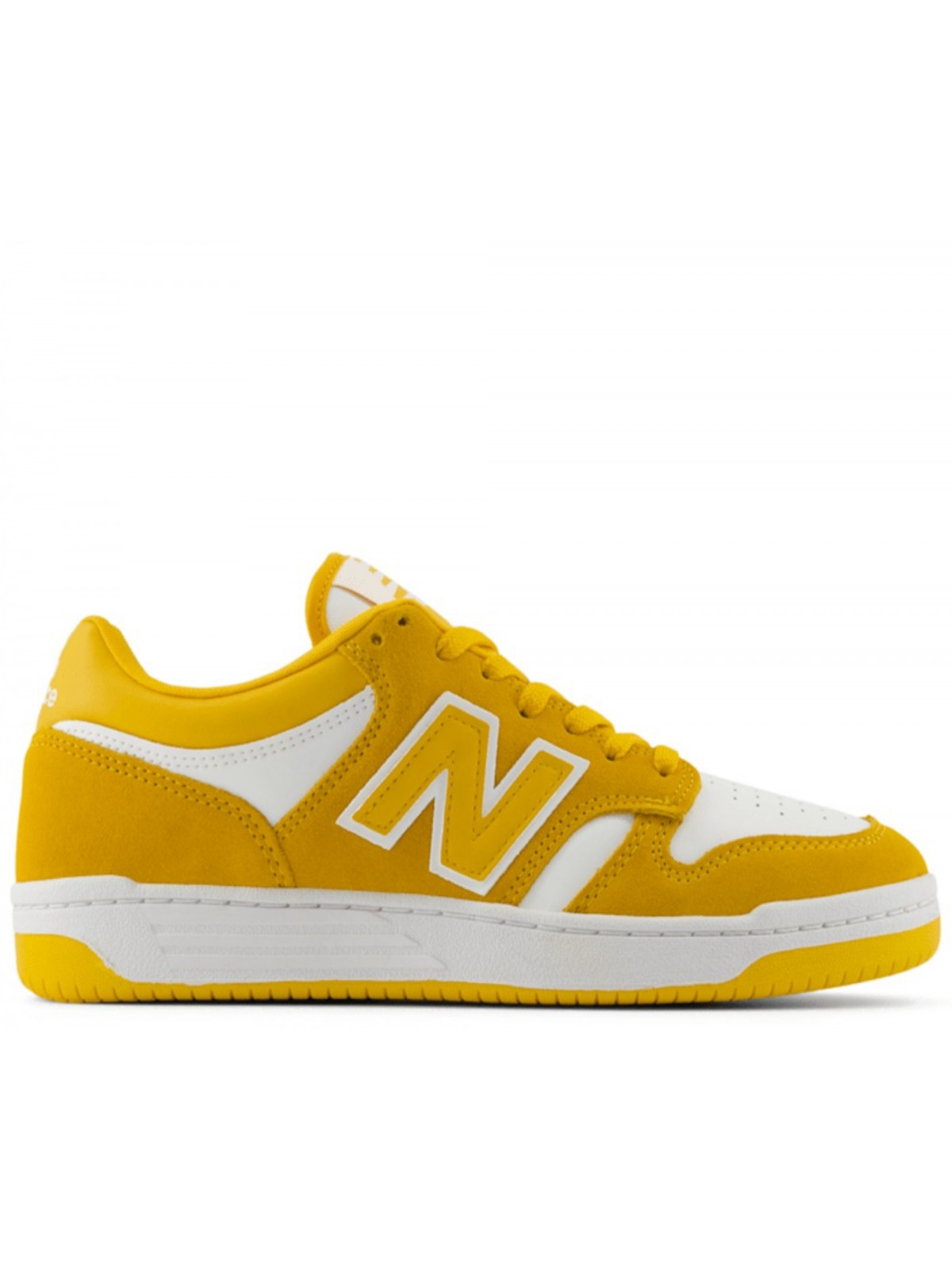 New Balance BB480 cuir suède blanc / gold