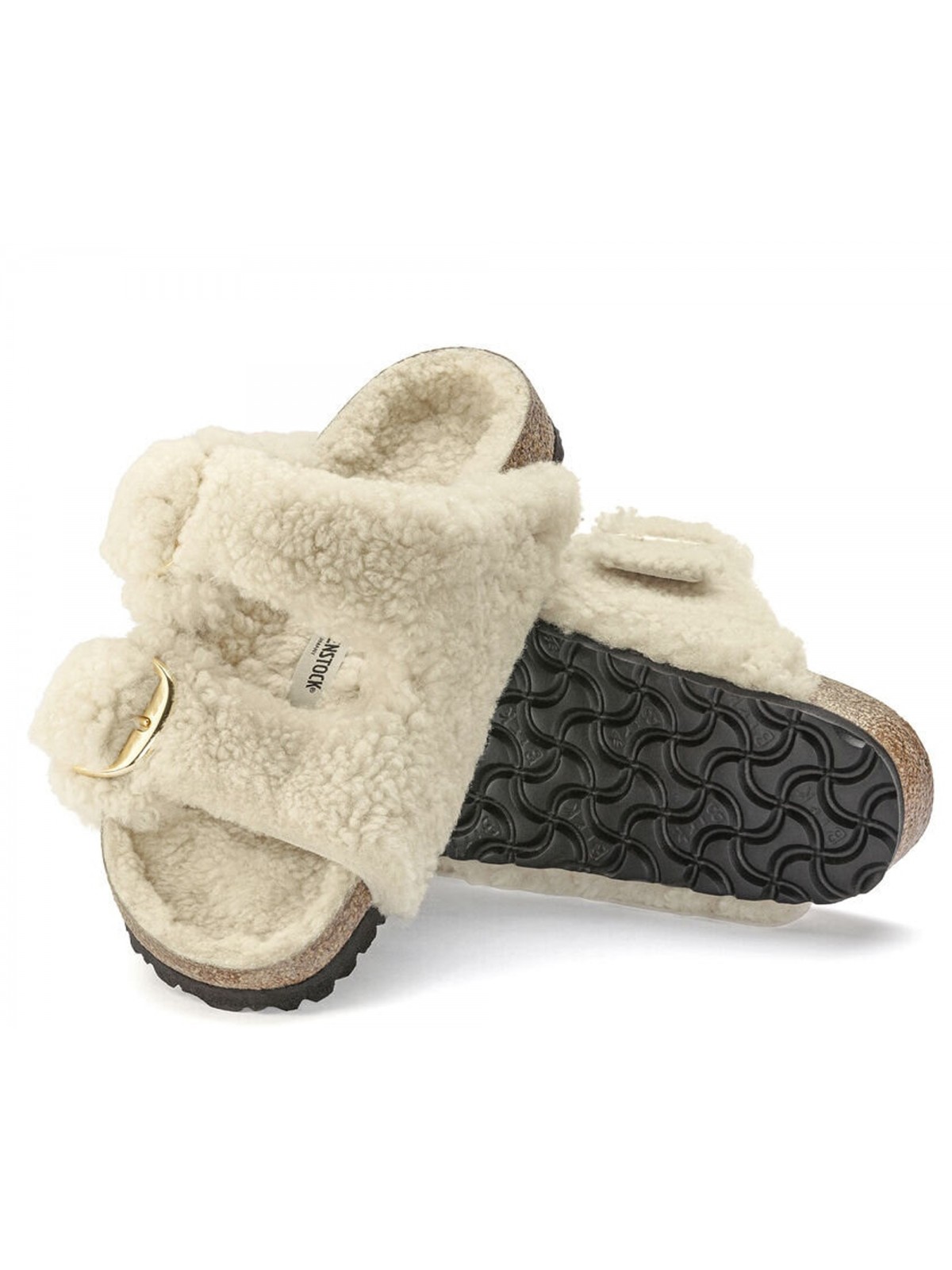 Birkenstock Arizona Big Buckle shearling teddy eggshell