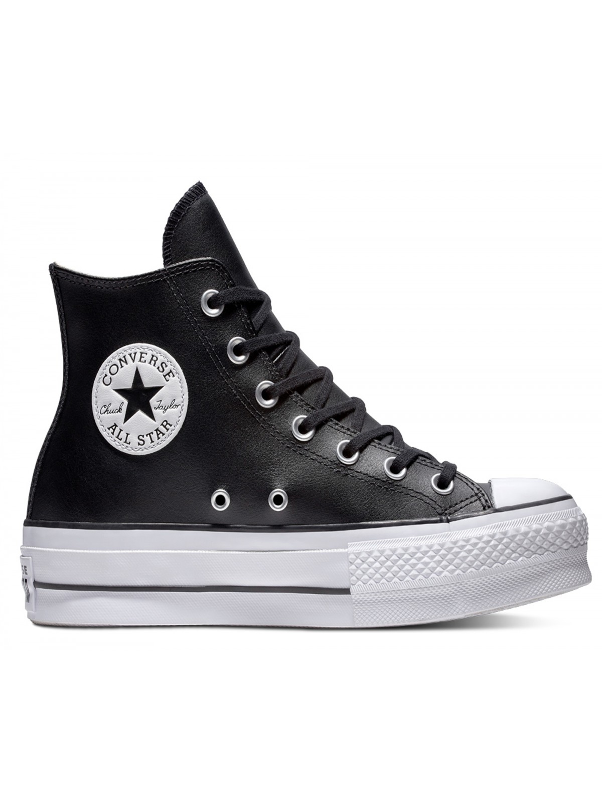 Converse Chuck Taylor all star cuir lift noir (Platform)