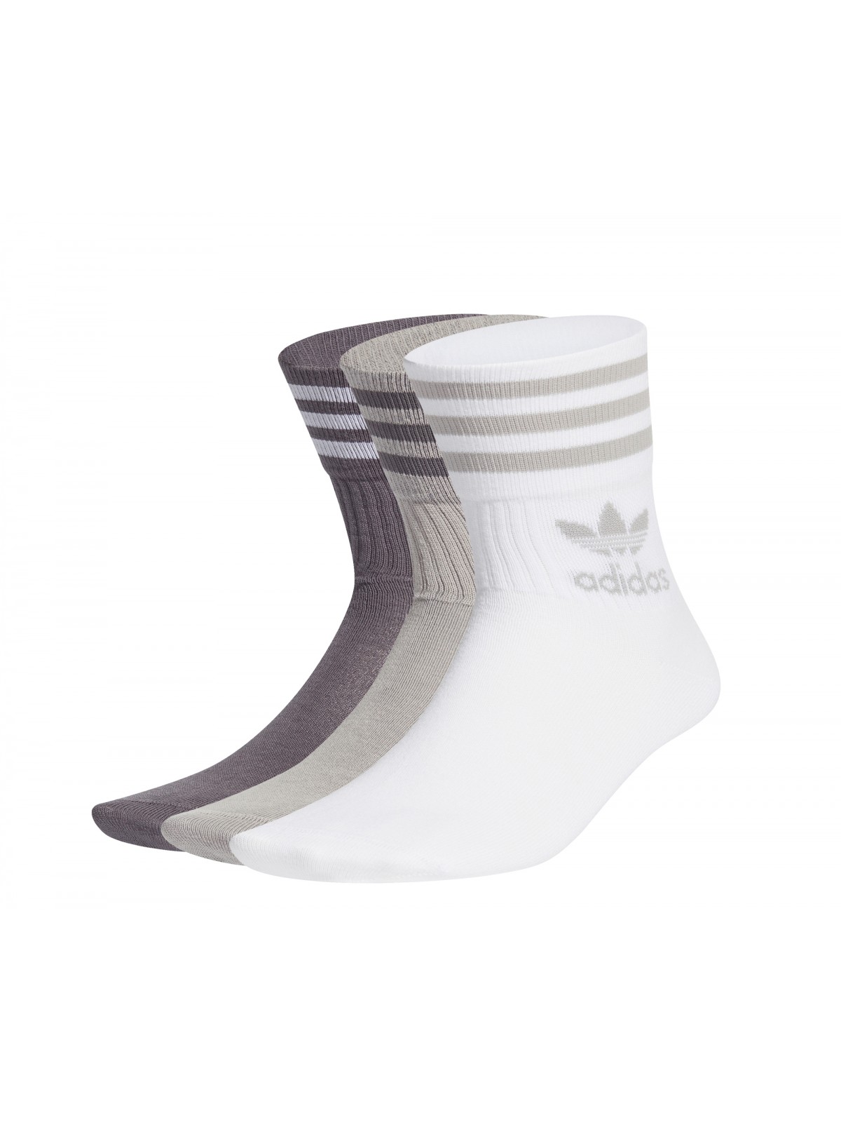 ADIDAS Chaussettes Mid Crew blanc / gris