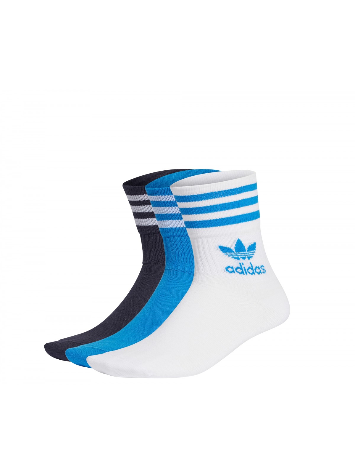 ADIDAS Chaussettes Mid Crew blanc / marine / turquoise