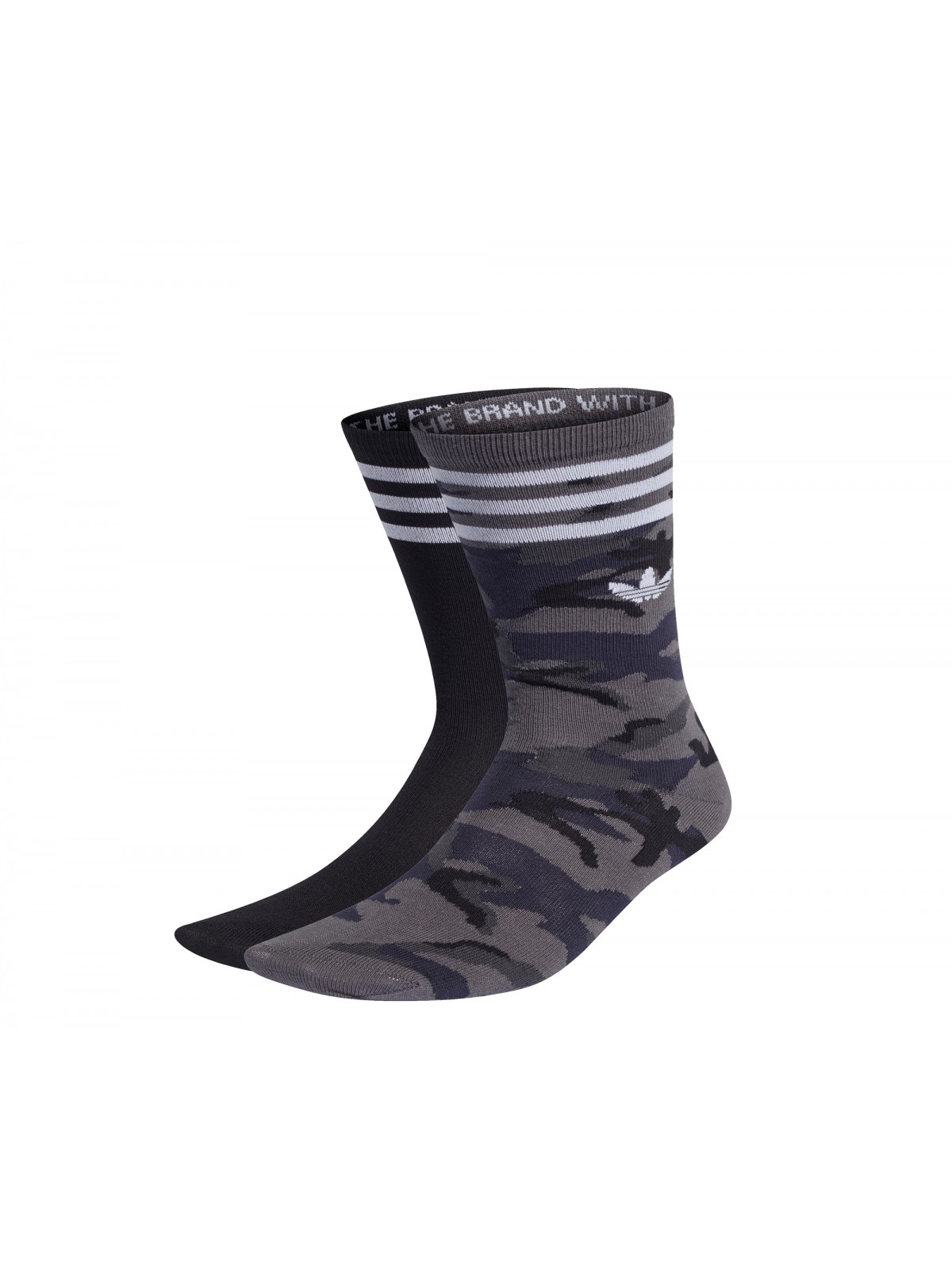 ADIDAS Chaussettes Mid Crew camouflage gris / noir