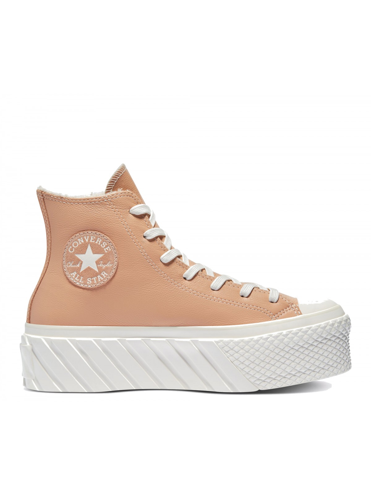 converse haute cuir beige