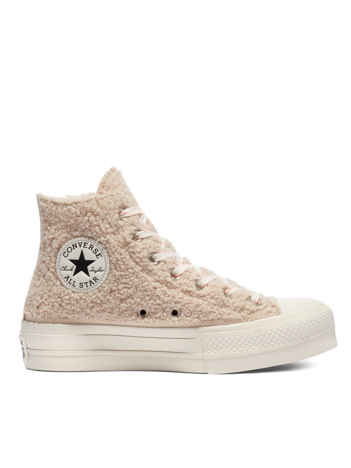 Converse Chuck Taylor all star Lift plateforme Sherpa beige