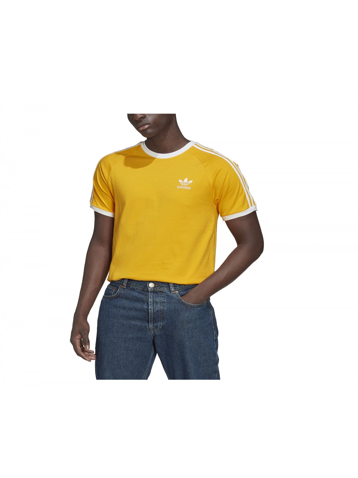 ADIDAS HK7278 Tee- Shirt 3 bandes bouton d ' or