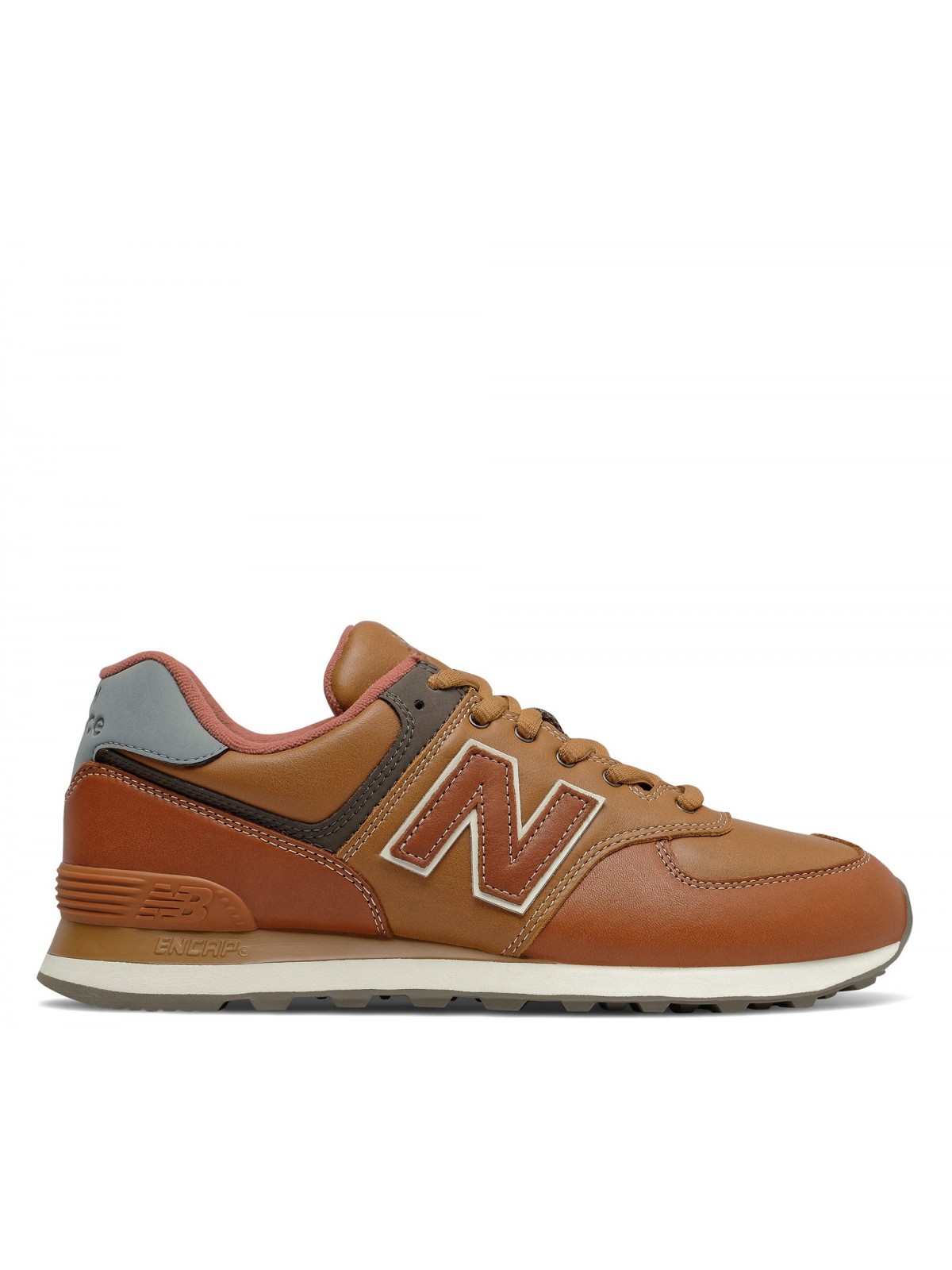 New Balance ML574 cuir camel / cognac