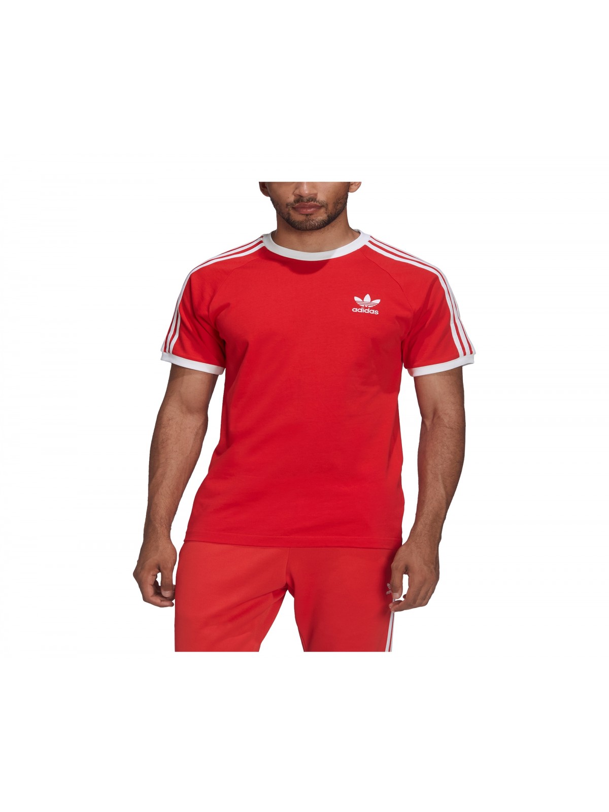 ADIDAS HE9547 Tee- Shirt 3 bandes rouge vif - Vêtements - Marques