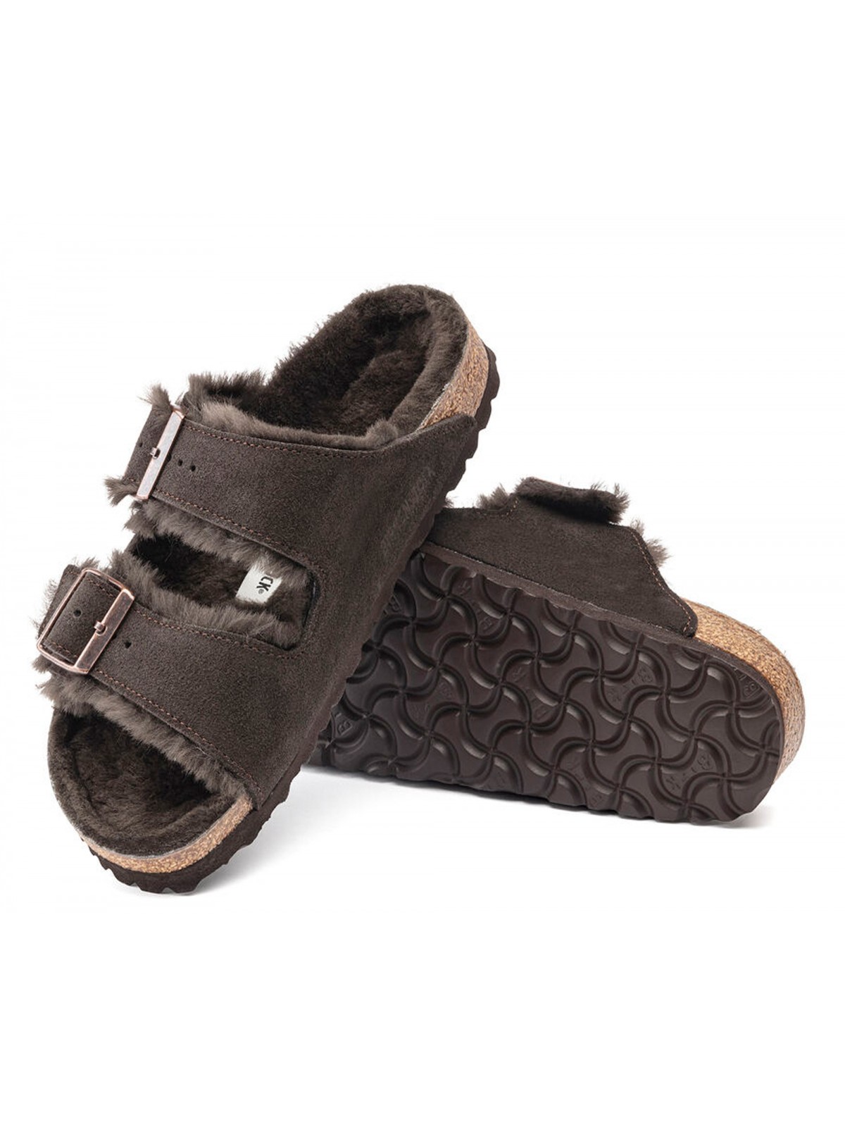 Birkenstock Arizona Suède Mocca en fourrure d'agneau