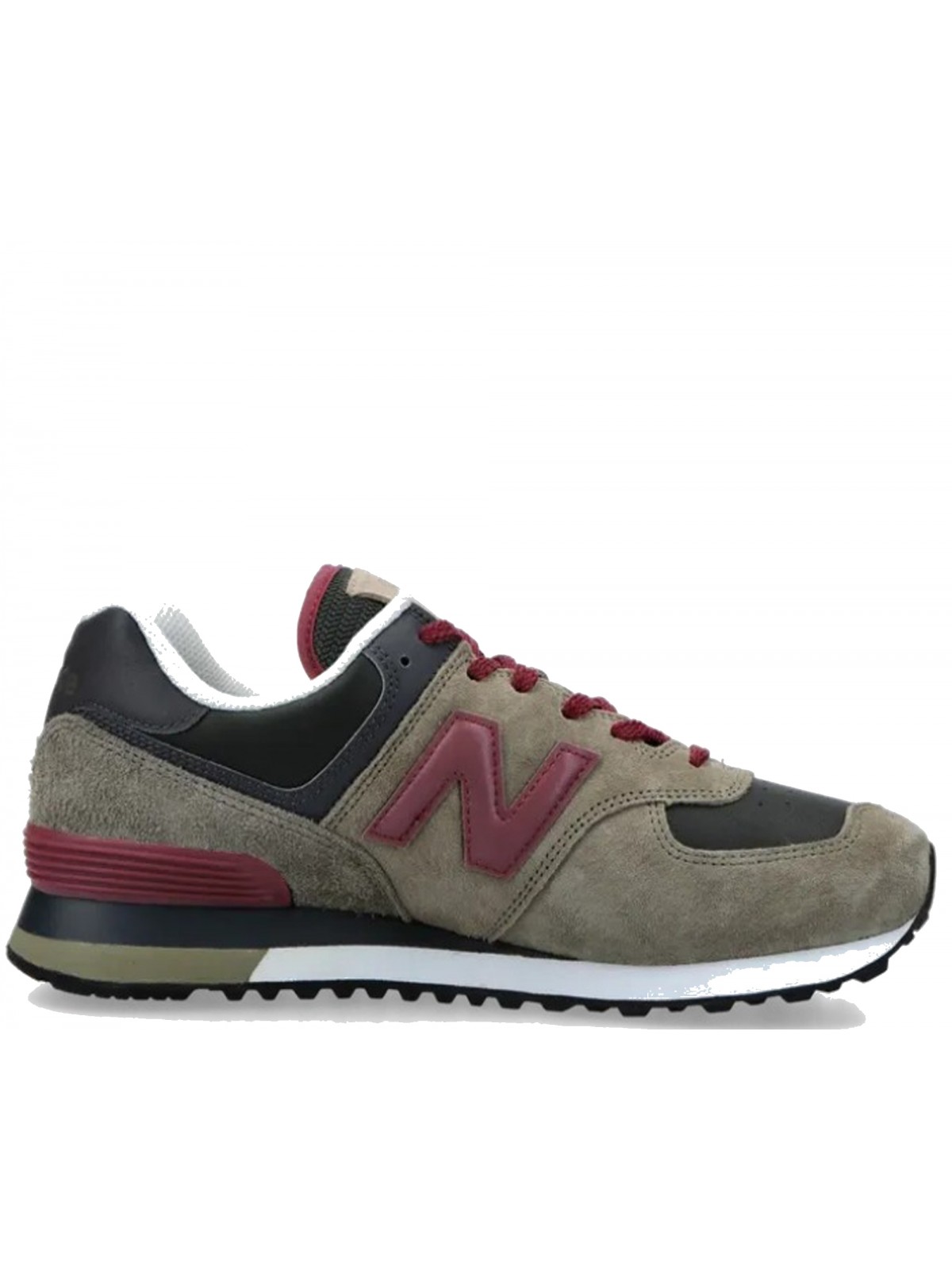 New Balance U574 suède kaki / bordeaux