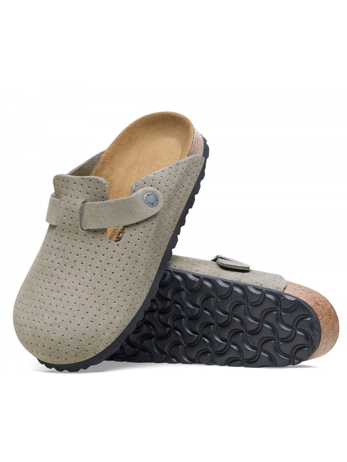 Birkenstock Boston suède stone coin