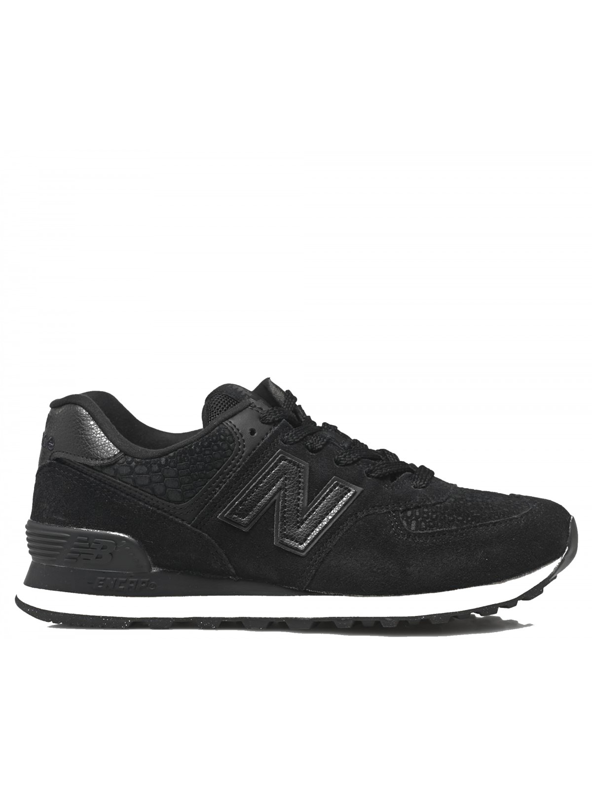 New Balance WL574 suède croco noir