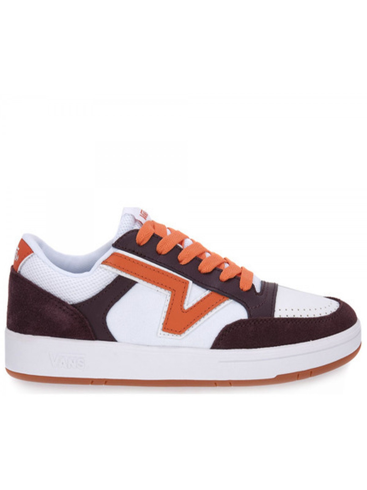 Vans Lowland cuir blanc / bordeaux / orange