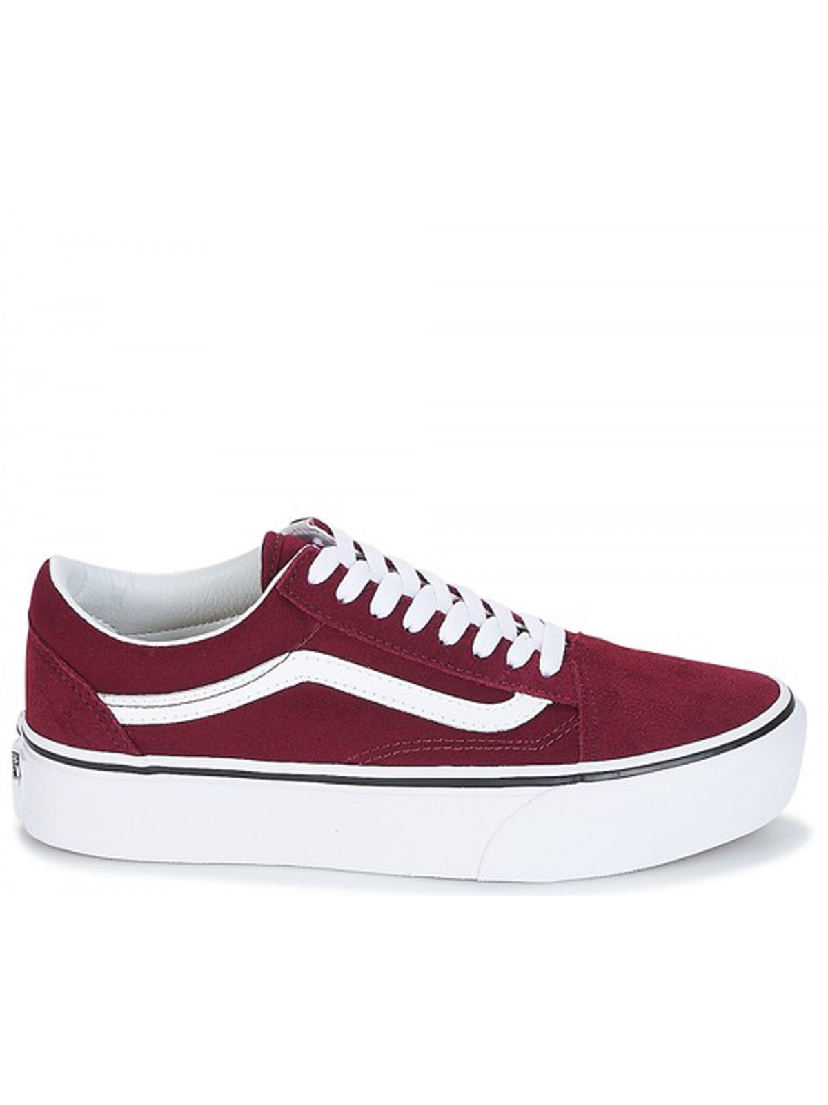 vans old skool baskets à semelle plateforme bordeaux