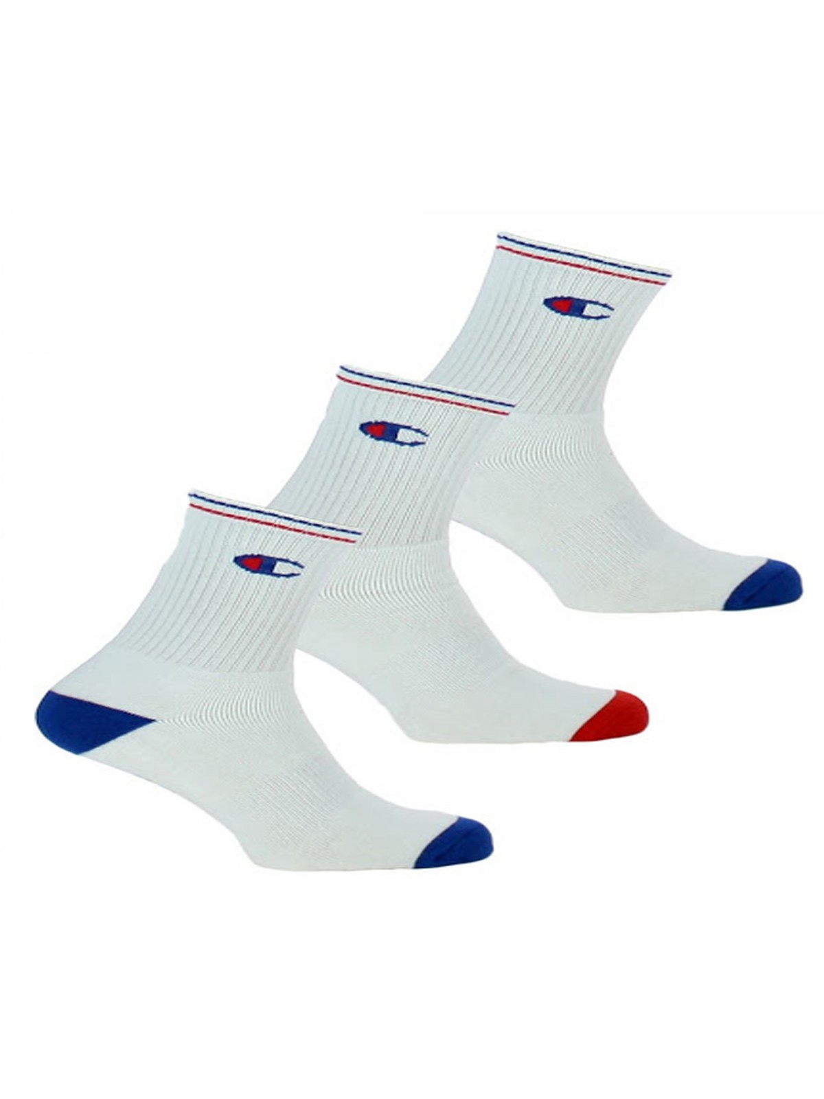 Champion Chaussette X3 Blanc/rouge Blanc/bleu