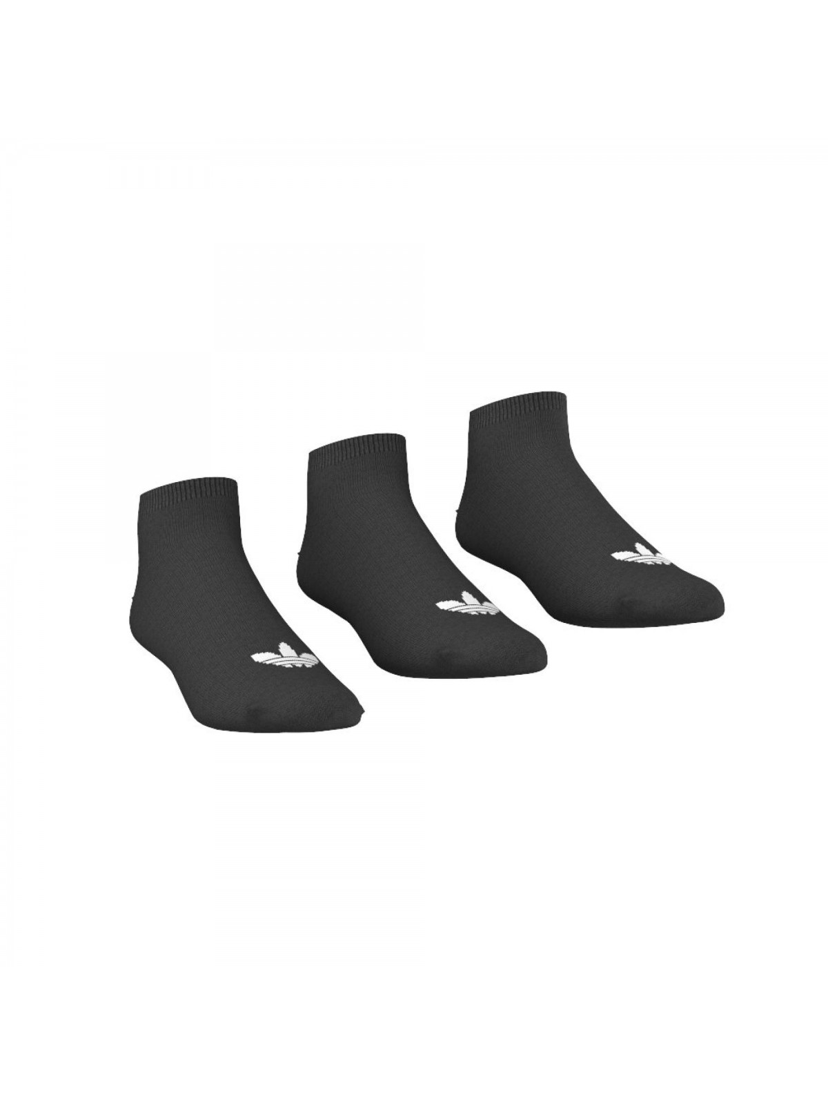 ADIDAS Chaussettes trefoil courtes noir logo blanc