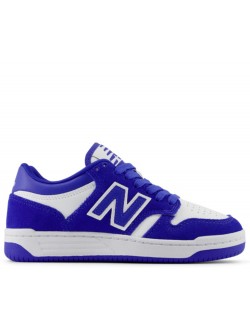 New Balance BB480 cuir suède blanc / bleu raf