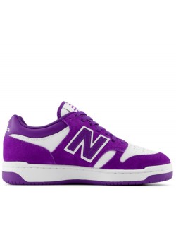 New Balance BB480 cuir suède blanc / purple