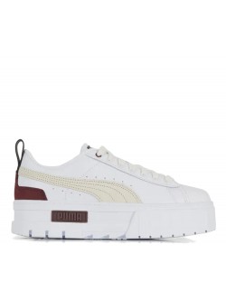 Puma Mayze Luxe cuir blanc / bordeaux