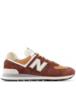 New Balance U574 suède chocolat brique