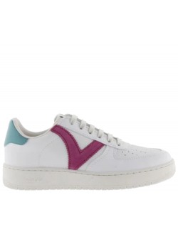 Victoria Madrid cuir blanc / fushia