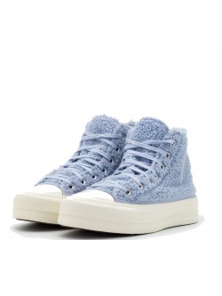 Converse Chuck Taylor all starLift Moumoute plateforme Sherpa ciel