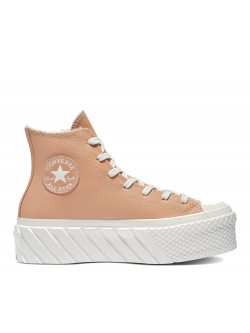 Converse Chuck Taylor all star Lift 2 XI cuir plateforme beige
