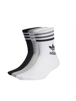 ADIDAS Chaussettes Mid Crew blanc / gris / noir