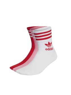 ADIDAS Chaussettes Mid Crew blanc / rouge