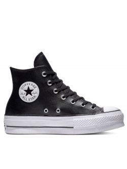 Converse Chuck Taylor all star Lift cuir plateforme noir
