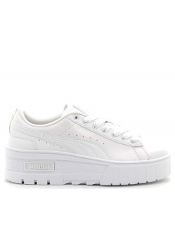 Puma Mayze Wedge cuir blanc