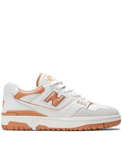 New Balance BB550 cuir blanc / cognac