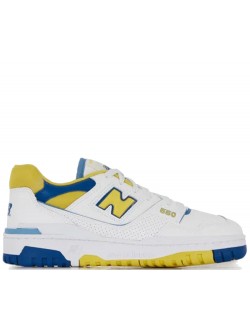 New Balance BB550 cuir blanc / jaune  / bleu