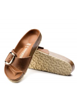 Birkenstock Madrid Big Buckle Cognac  ( cuir huilé )