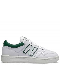 New Balance BB480 cuir blanc / vert