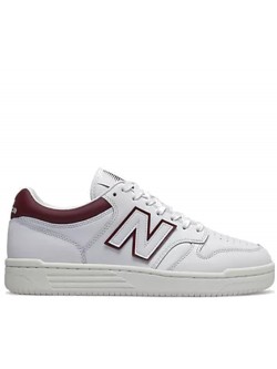 New Balance BB480 cuir blanc / bordeaux