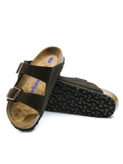 Birkenstock Arizona suède Mocha Brown Lit de pied souple
