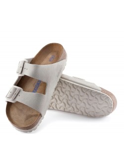 Birkenstock Arizona suède Antique / White Lit de pied souple