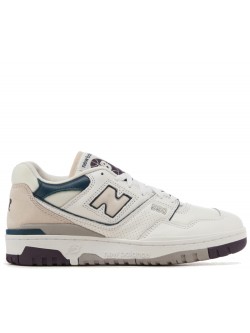 New Balance BB550 cuir blanc / bouteille / violet