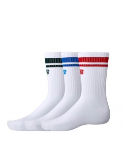 New Balance Chaussettes Mid Crew blanc tricolore