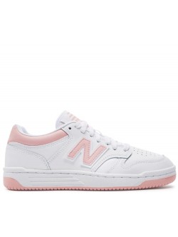 New Balance BB480 cuir blanc / rose