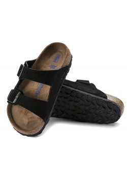 Birkenstock Arizona suède leve black Lit de pied souple