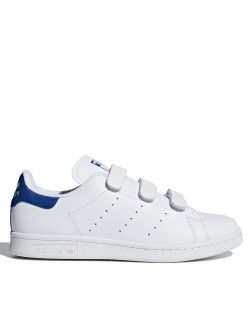 ADIDAS Stan Smith cuir velcro blanc / raf