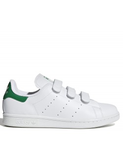 ADIDAS Stan Smith cuir  velcro blanc / vert