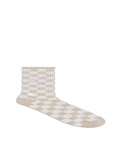 Vans Z Chaussettes hautes Checkerboard beige / blanc
