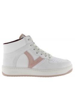 Victoria Madrid cuir Mid blanc / rose