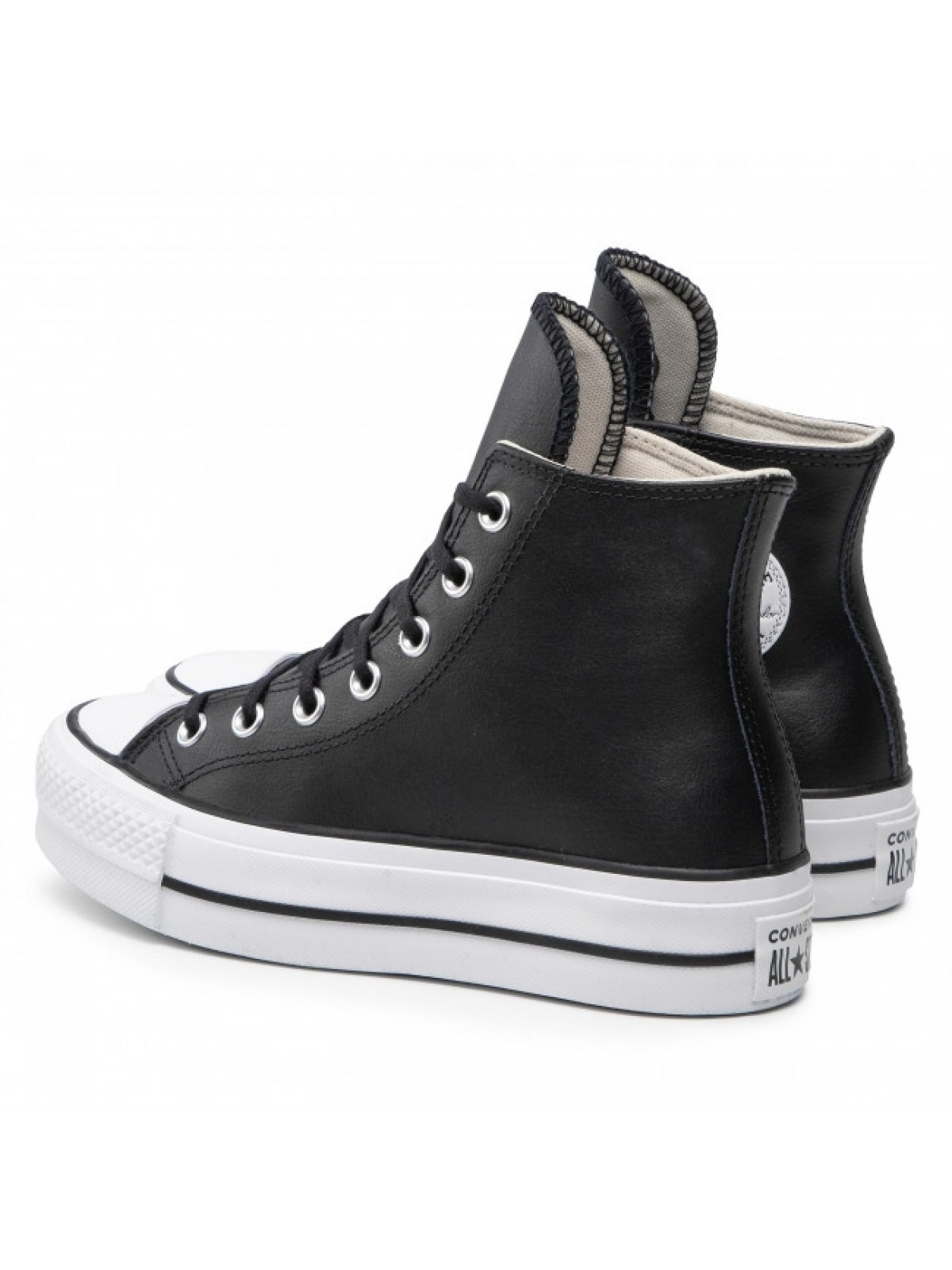 converse plateforme cuir noir