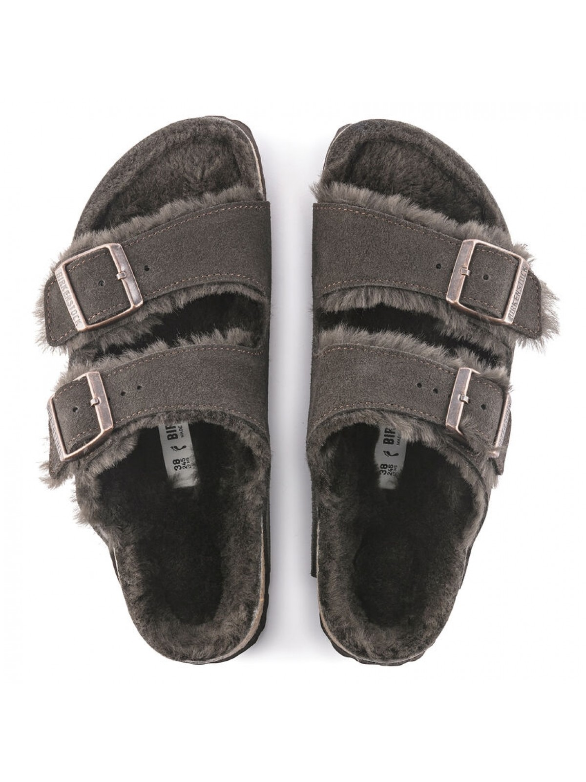 Birkenstock Arizona Su de Mocca en fourrure d agneau