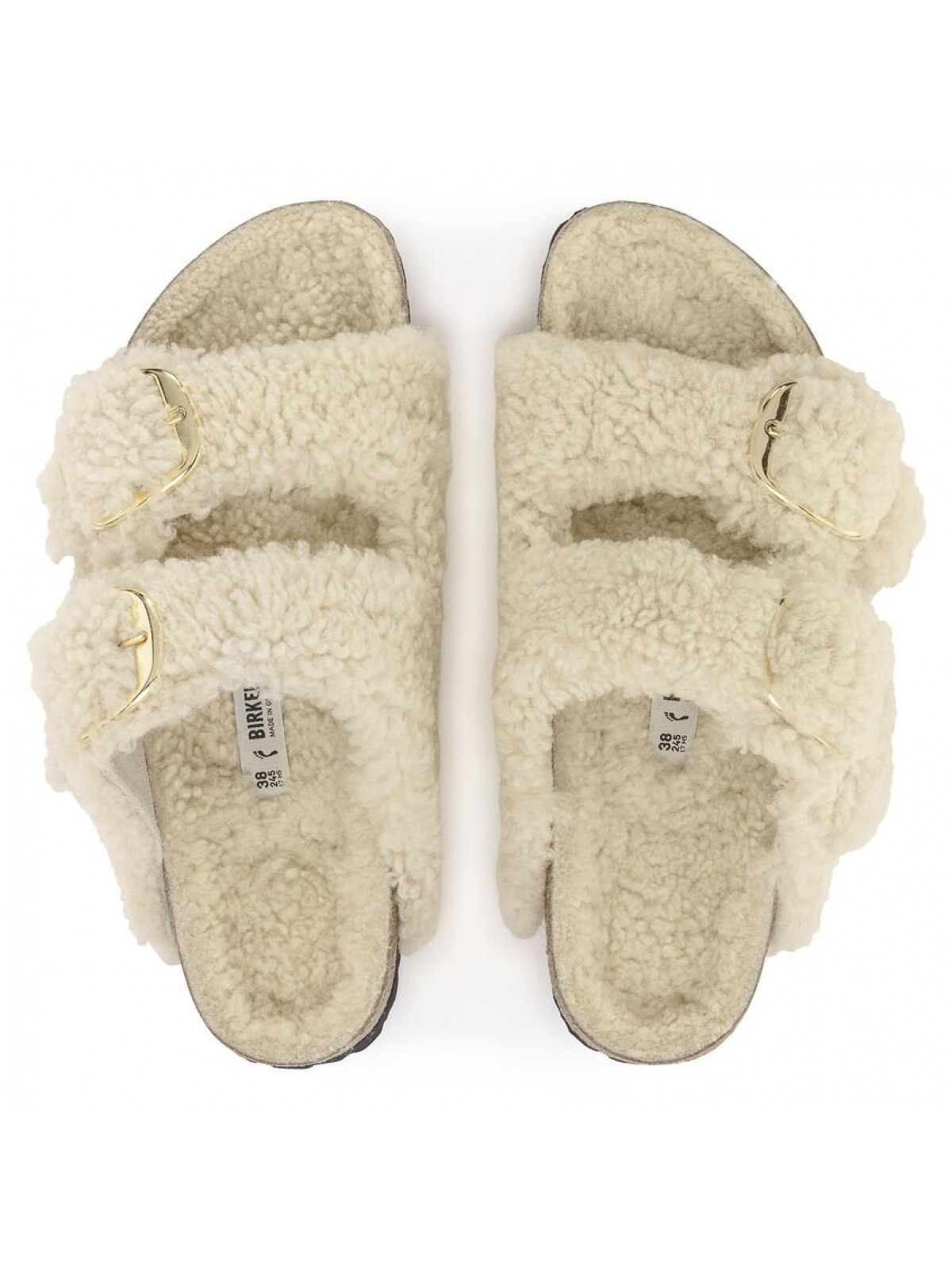 Birkenstock Arizona Big Buckle shearling teddy eggshell